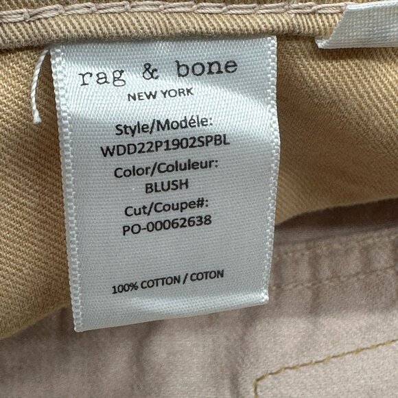 Rag & Bone Shorts Womens 24 Pink Denim Rosa Mid-Rise Relaxed Through Hip & Thigh - Picture 9 of 12